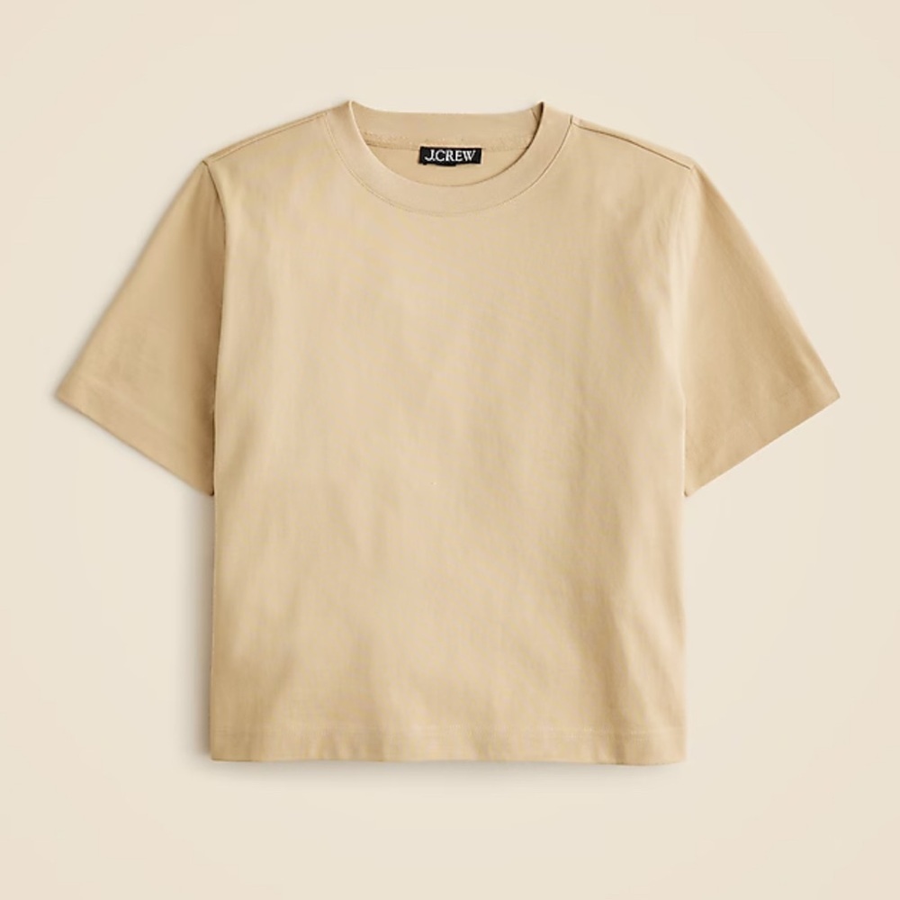 J Crew Light Yellow Relaxed Premium Cotton Boxy Tee NWT XXS #2298